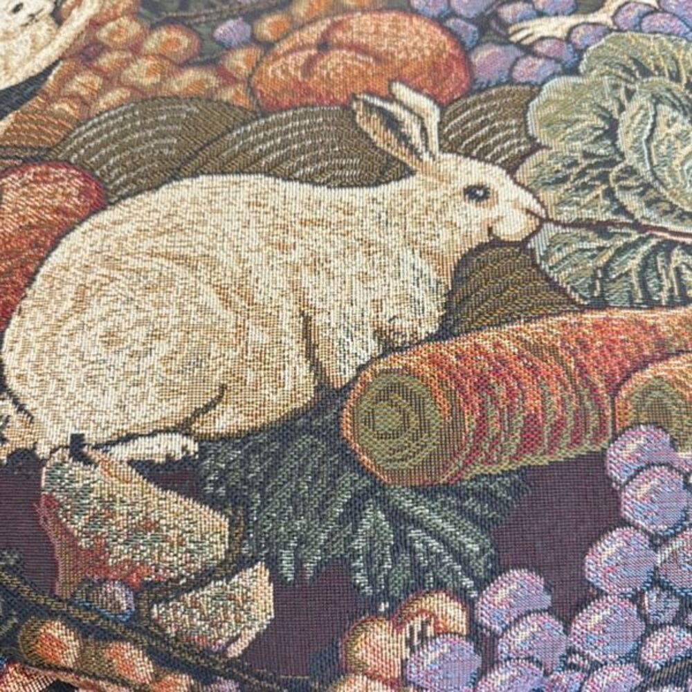 New Country Gear Throw Tapestry Pillow Of Rabbits. 14 X 15 bunny garden